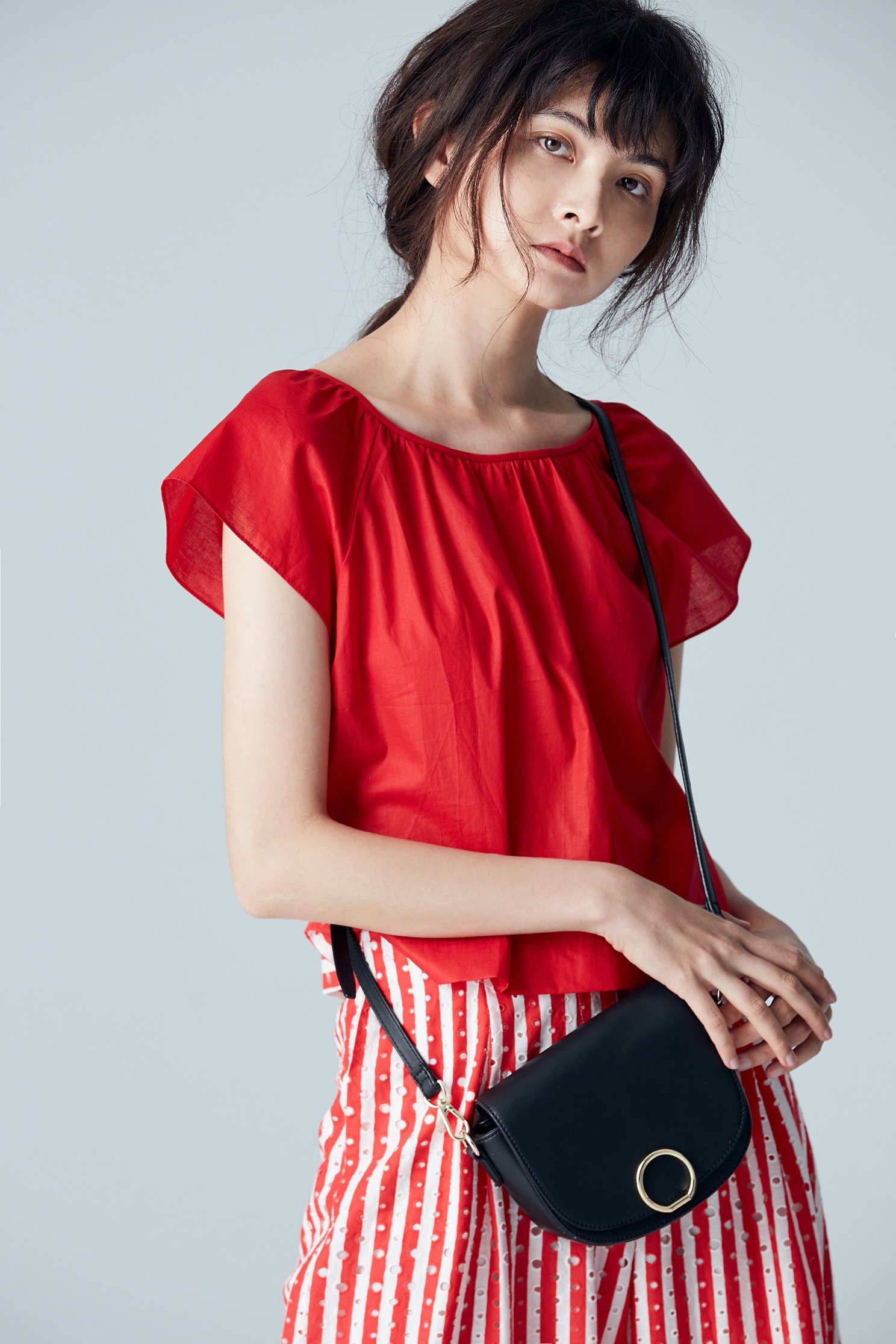 Chic casual cotton top,top,shortsleevetop,cotton
