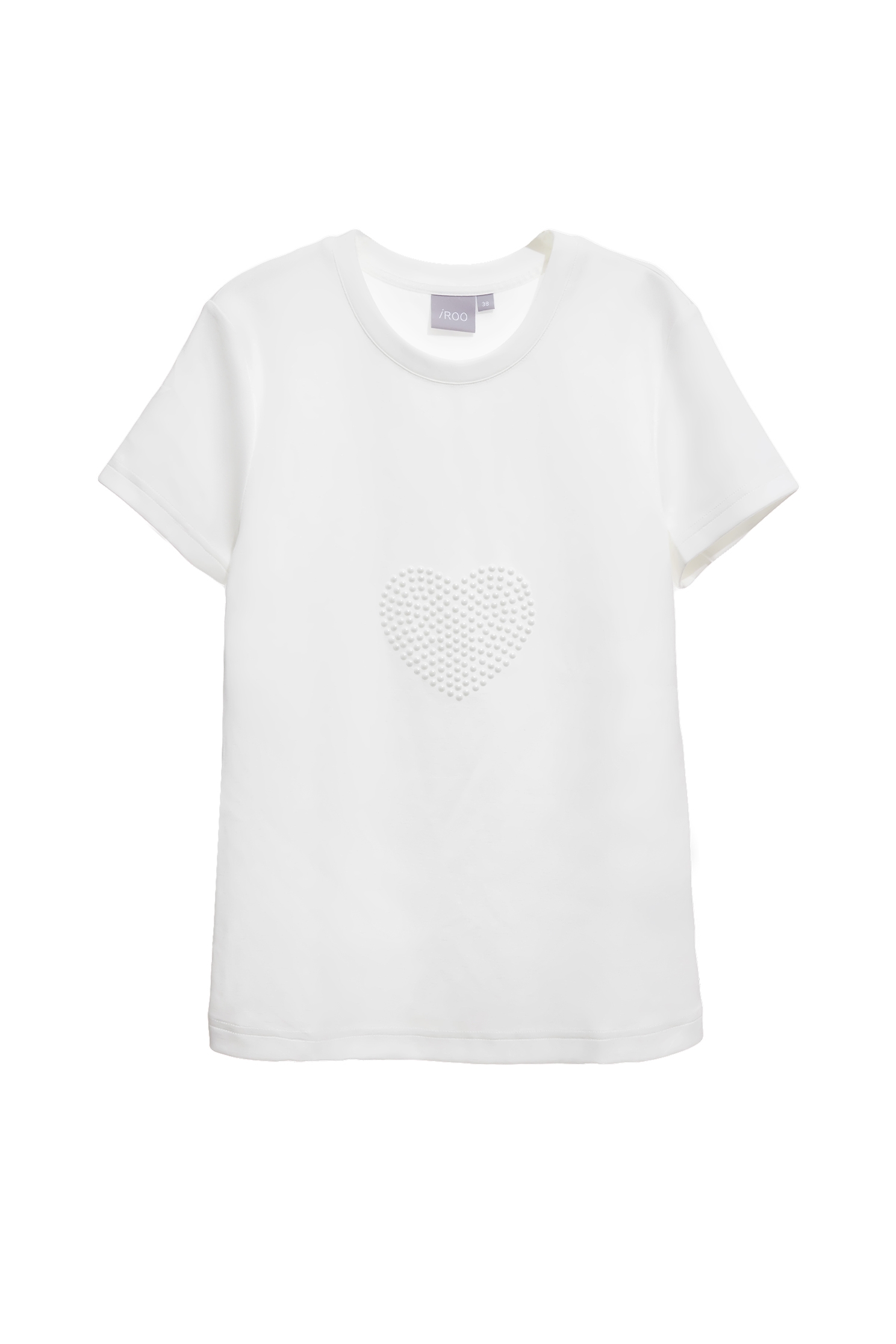 愛心珍珠貼片T恤上衣愛心珍珠貼片T恤上衣,T-Shirts,女裝上衣,春夏穿搭,珍珠,白色上衣,繁華都會