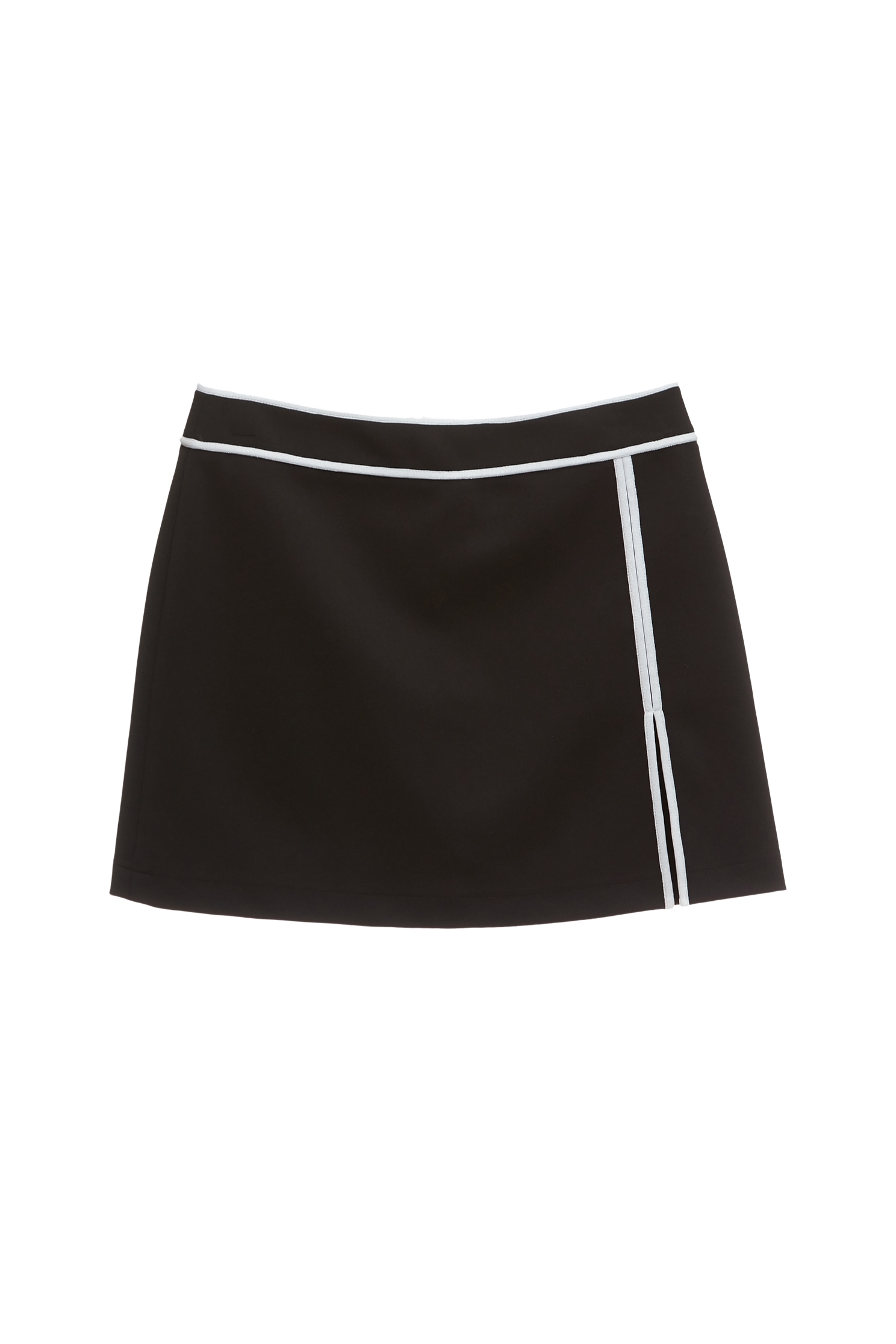 開衩鑲色邊高爾夫短裙開衩鑲色邊高爾夫短裙,INFINITE 黑白系列,短裙,短褲,秋冬穿搭