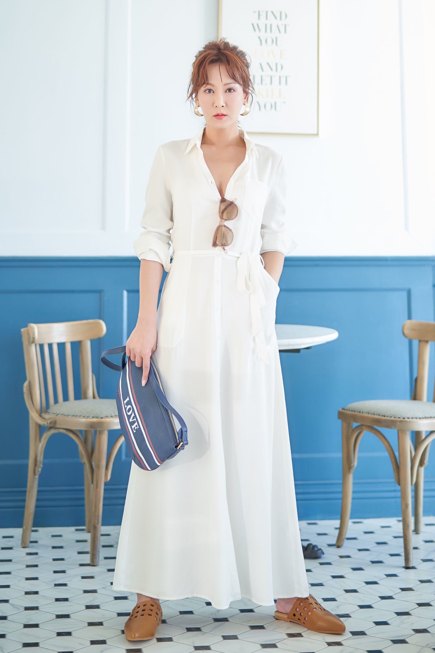 氣質綁帶流行時尚長袖洋裝,cocktaildress,whitedress,longdress,longsleevedress