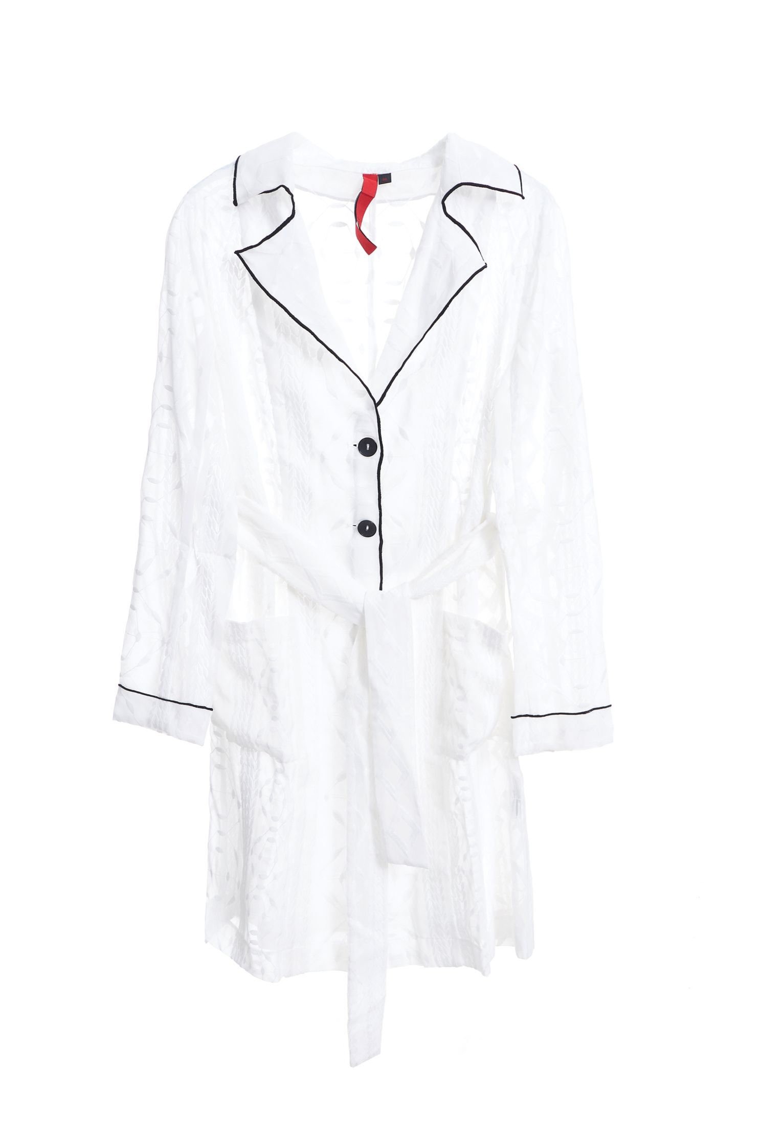 氣質綁帶時尚雕花流行長袖外套,jacket,outerwear,whiteouterwear,valentine,cardigan,longsleevedress