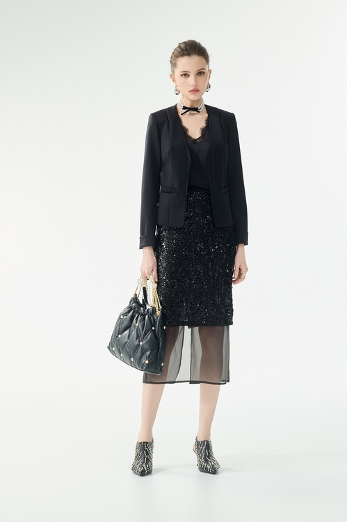 異材拼接四面彈變化短版外套,一般外套