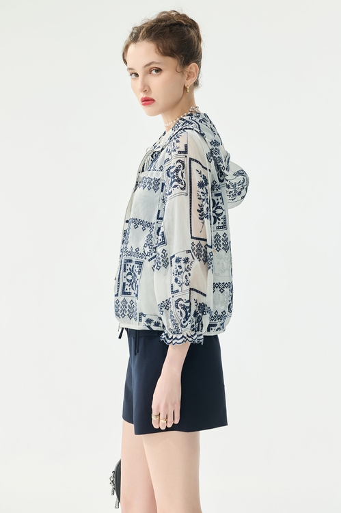 溫室花園繡花連帽外套,一般外套