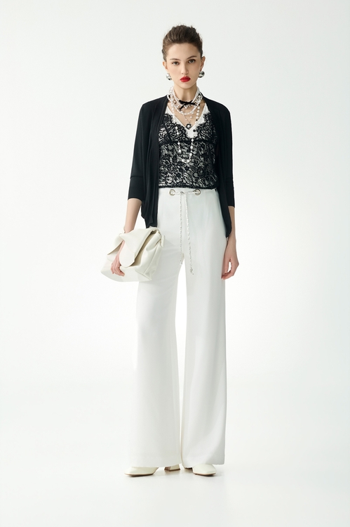 細織針織拼接雪紡針織外罩,一般外套