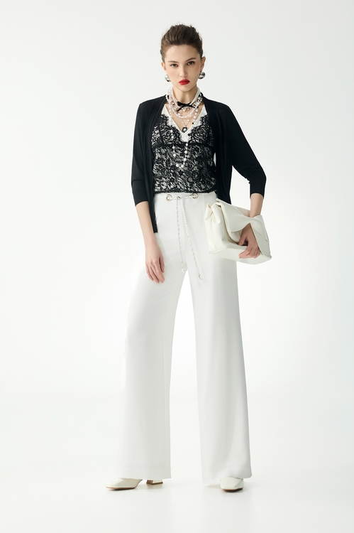 細織針織拼接雪紡針織外罩,一般外套