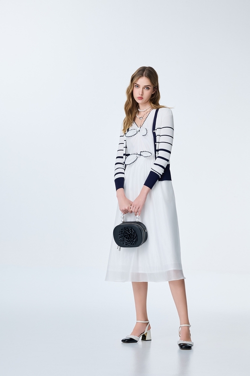 海洋洞穴色小香風針織外套,小香風外套