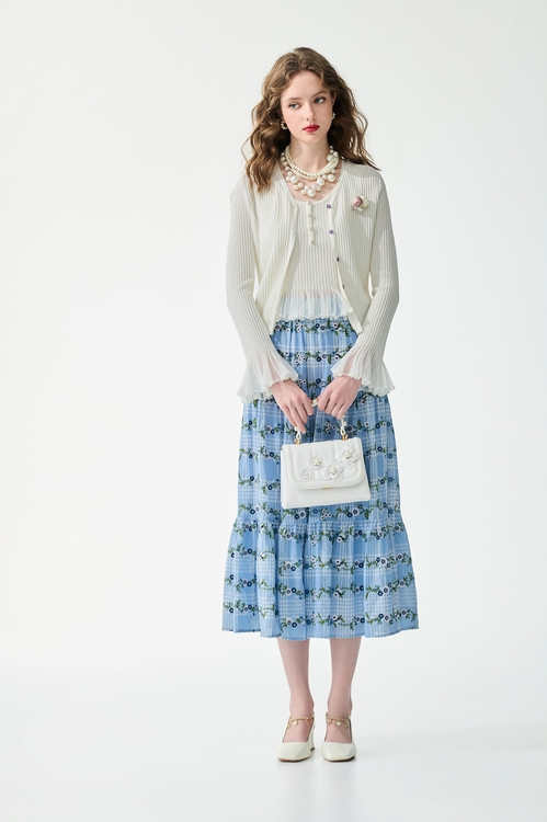 宮廷風荷葉袖針織外套,春夏穿搭