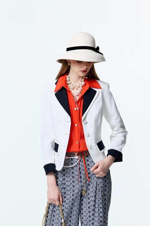 椰奶白配色西裝外套,西裝外套