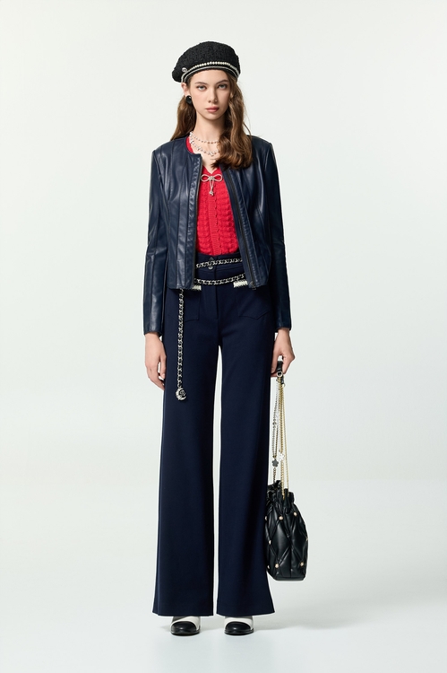 濃厚靛藍綿羊皮外套,皮衣