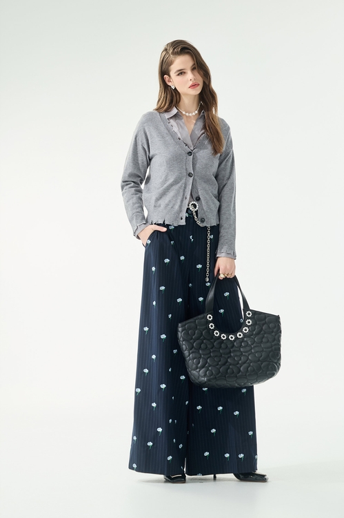 隨性毛邊灰針織外套,外套