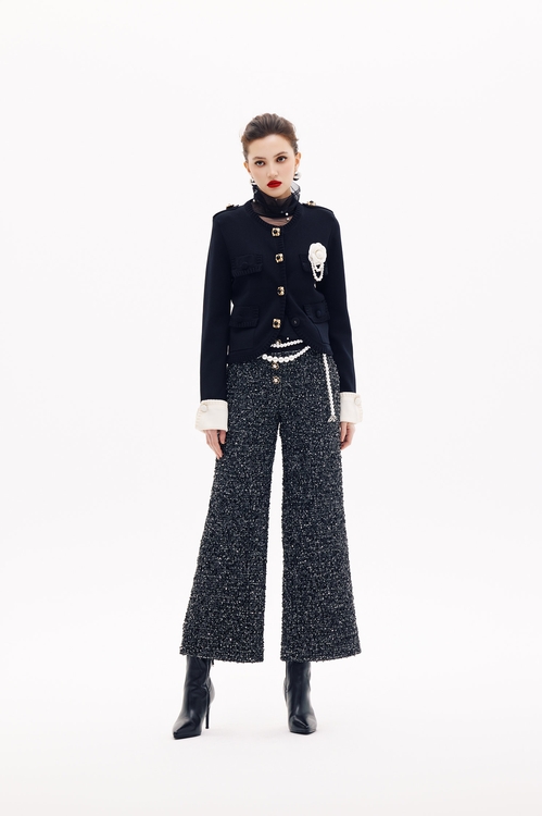 小香風別針開襟針織外套,小香風外套