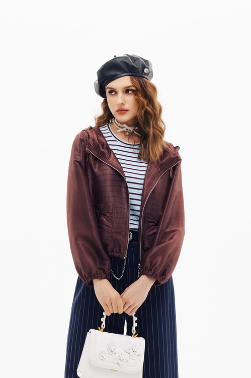 櫻桃巧克力色連帽外套,,櫻桃巧克力色連帽外套,上班OL穿搭,春夏穿搭,約會特輯,長裙,上班OL穿搭,外套,春夏穿搭,約會特輯,蝴蝶結,連帽外套,長袖外套