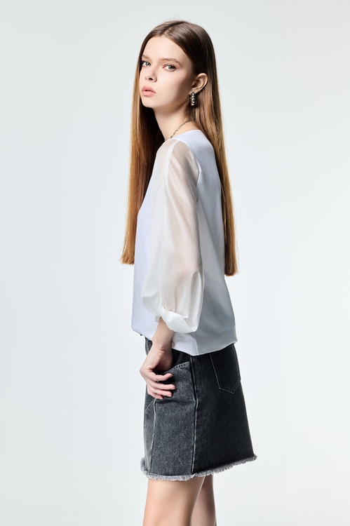 露裙檔造型牛仔短褲,牛仔裙