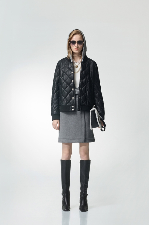 石墨灰簡約活片短裙,A字裙