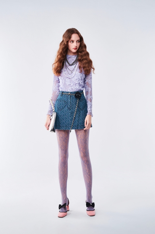 愛心織紋牛仔短裙,牛仔短裙