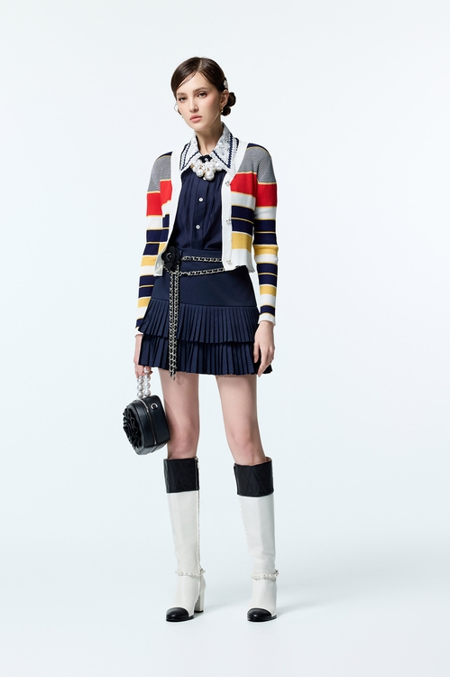 海軍藍雙百摺短裙,百摺裙