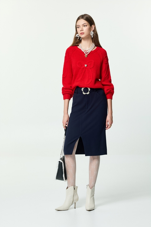 花朵腰帶頭中長裙,皮帶,腰帶