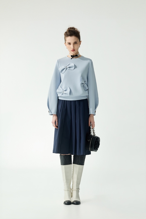 火山玻璃色百褶長裙,百摺裙