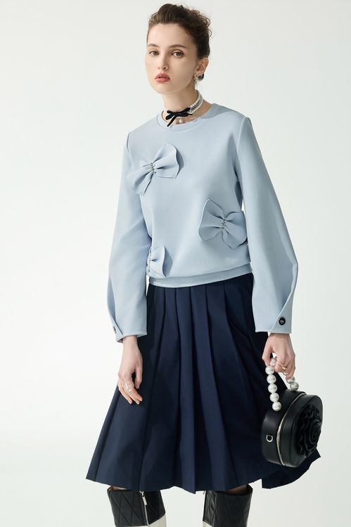 火山玻璃色百褶長裙,百摺裙