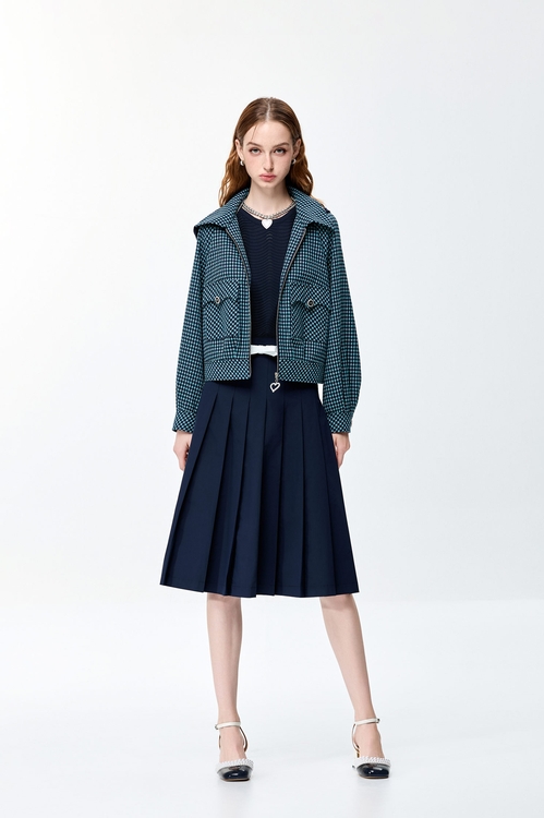 火山玻璃色百褶長裙,百摺裙