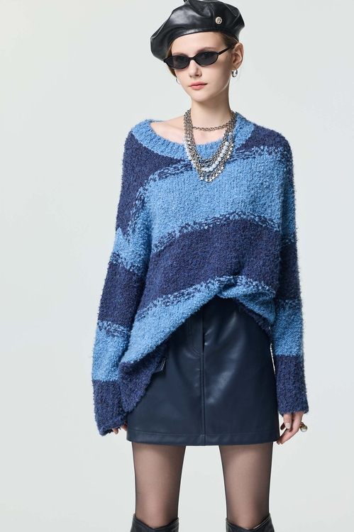 造型口袋仿皮裙,時髦成套搭配