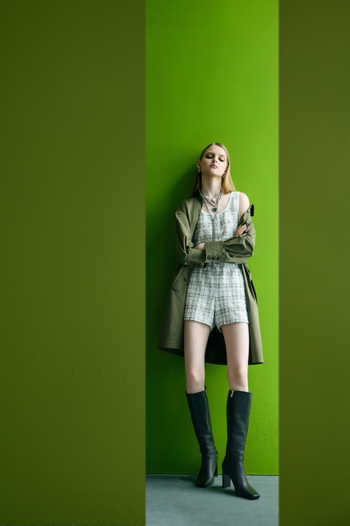 海帶綠格紋印花短褲,短褲