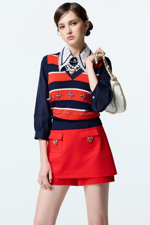 火焰色短褲裙,褲裙