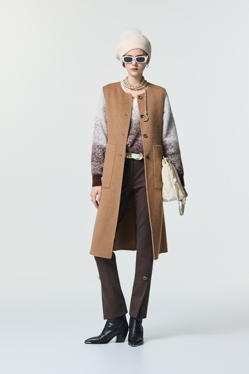 質樸焦糖色修身長褲,窄管褲,褲子