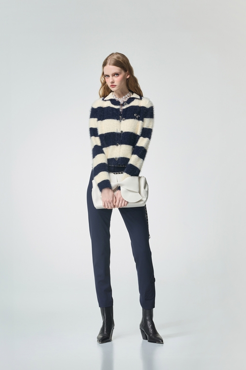 濃厚靛藍蝴蝶結造型長褲,窄管褲,褲子