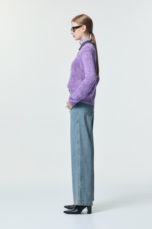 閃光五彩點點牛仔寬褲,褲子,褲子