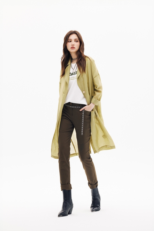 酸橙綠仿牛仔合身褲,牛仔,丹寧