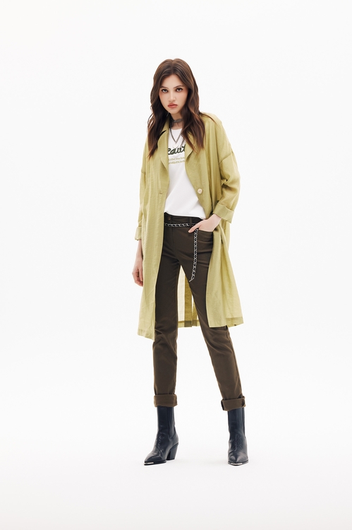 酸橙綠仿牛仔合身褲,牛仔,丹寧