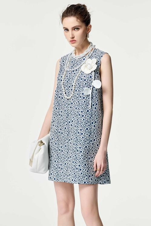 貼合蕾絲偽牛仔洋裝,蕾絲裙