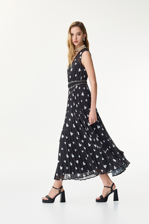 滿天心女神壓摺長洋裝,長洋裝