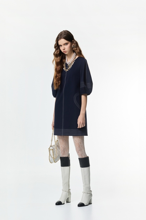 壓線愛心口袋造型洋裝,洋裝特輯