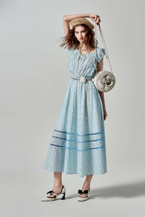 波西米亞渡假風洋裝,印花洋裝