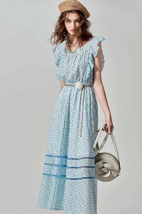 波西米亞渡假風洋裝,印花洋裝