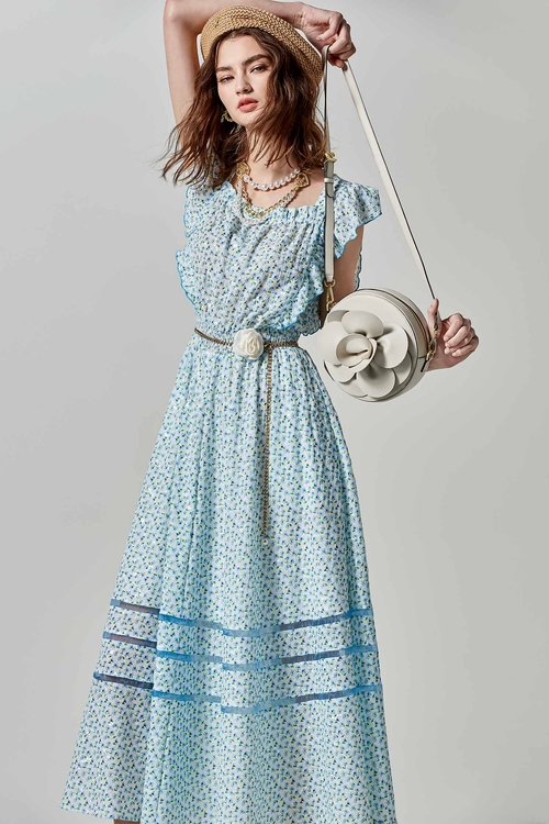 波西米亞渡假風洋裝,印花洋裝