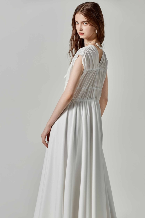 希臘女神風範洋裝,白色洋裝