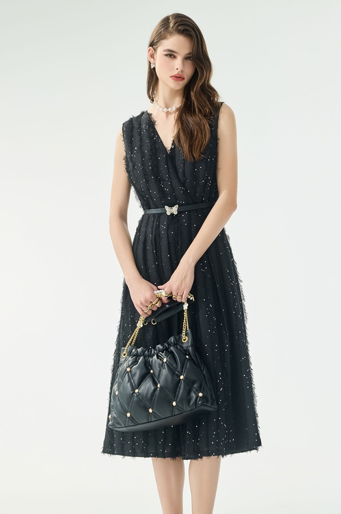 華麗崁飾亮片無袖洋裝,洋裝特輯