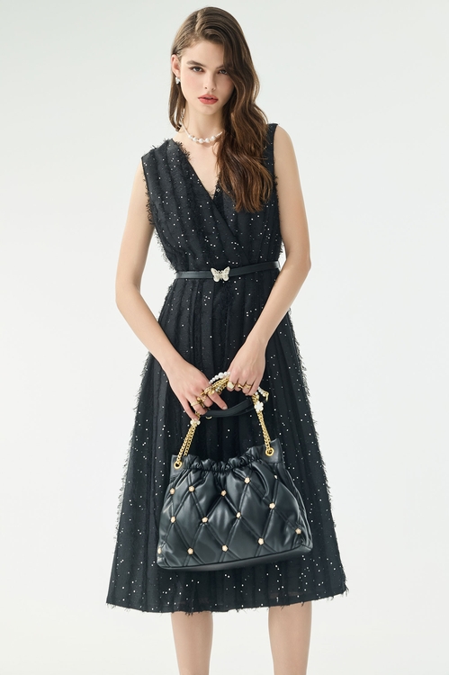 華麗崁飾亮片無袖洋裝,洋裝特輯