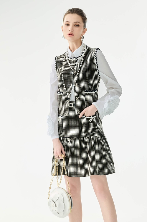 立體玫瑰繞花喇叭袖襯衫,襯衫