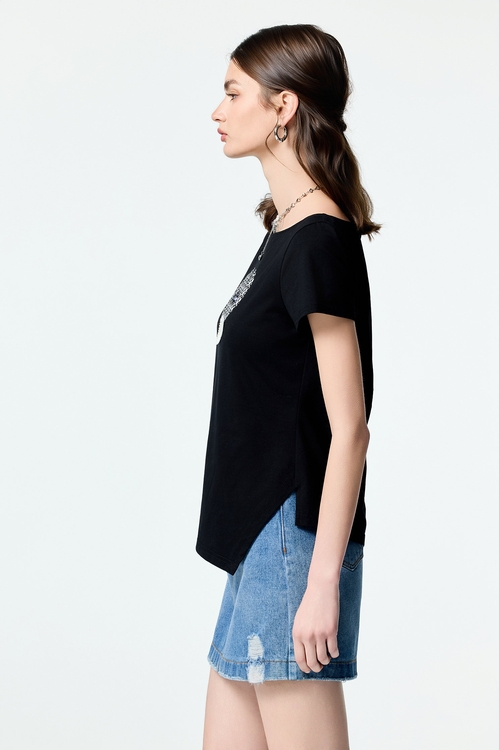 波點愛心不對稱T,波點