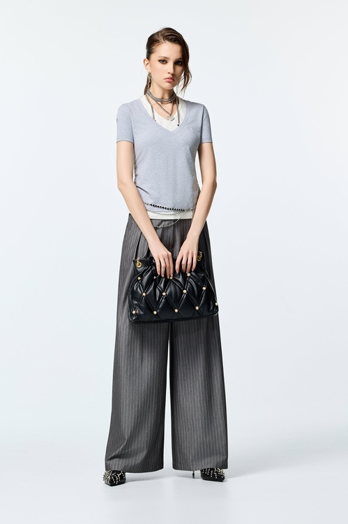 薄暮灰假兩件Ｔ恤上衣,純棉