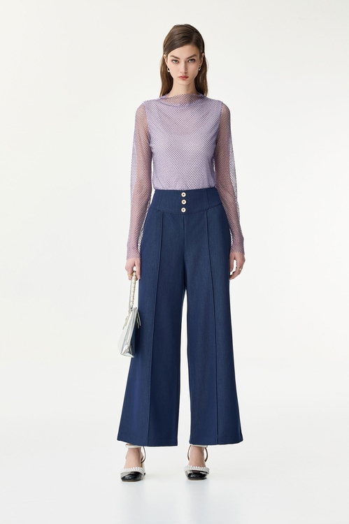 銀河丁香紫閃亮上衣,透膚上衣