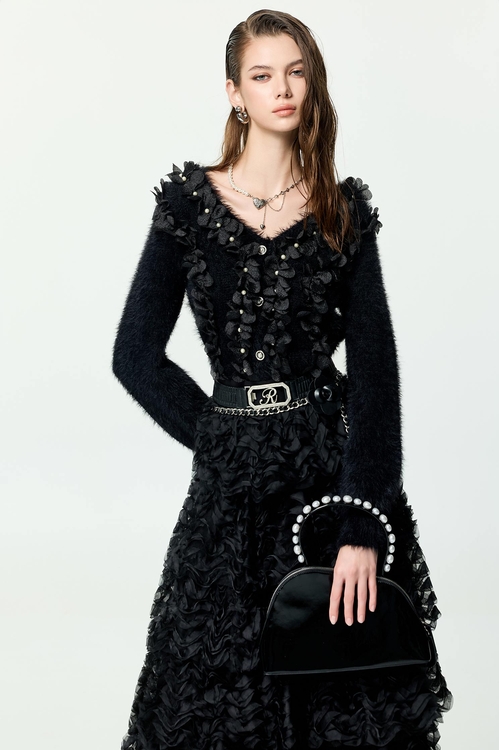 立體珍珠花朵針織單品,派對特輯