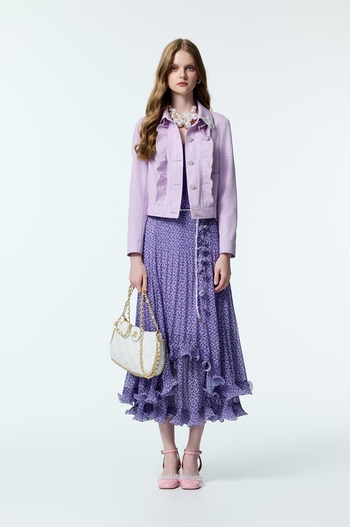 光澤感星星造型外套,牛仔外套