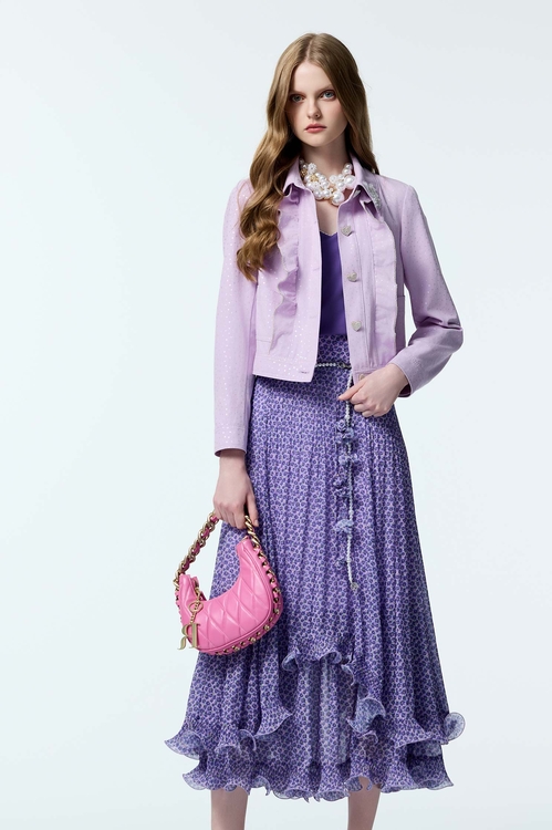 光澤感星星造型外套,牛仔外套