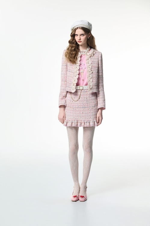 小香風光澤感花呢紗外套,小香風外套