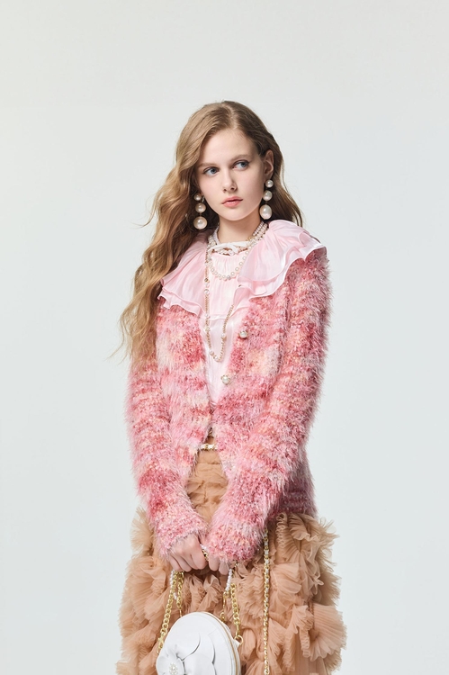 玫瑰可露麗閃光針織外套,針織外套